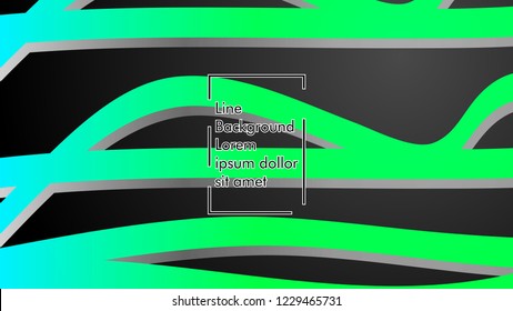 Abstract line wave background, design concept with color green blue
