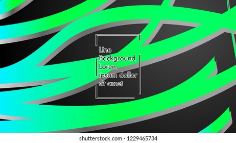 Abstract line wave background, design concept with color green blue