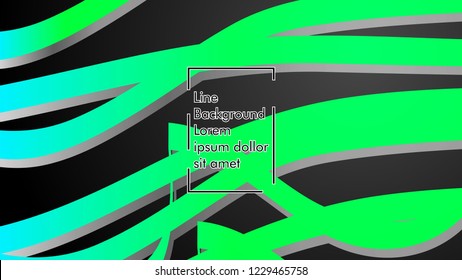 Abstract line wave background, design concept with color green blue