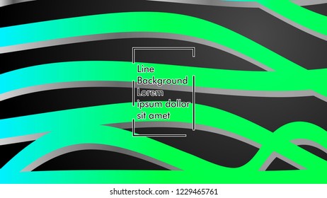 Abstract line wave background, design concept with color green blue