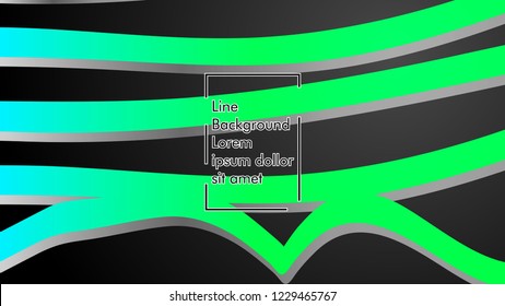 Abstract line wave background, design concept with color green blue