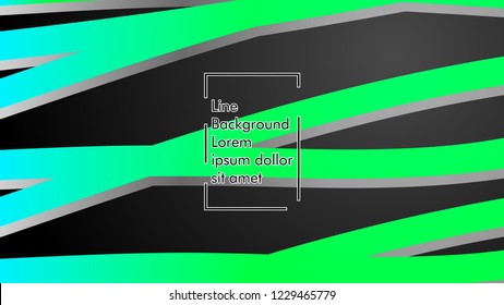 Abstract line wave background, design concept with color green blue