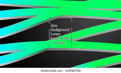 Abstract line wave background, design concept with color green blue