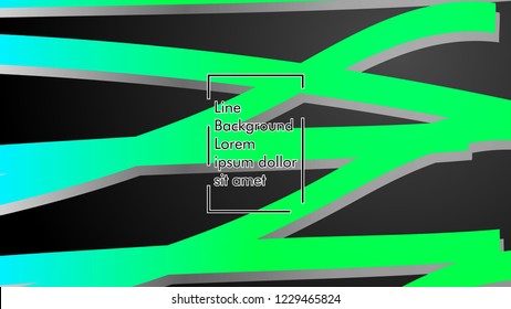 Abstract line wave background, design concept with color green blue