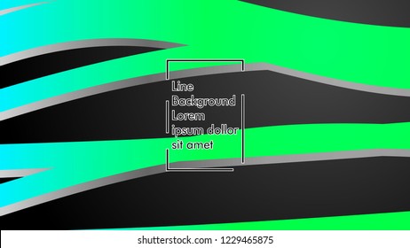Abstract line wave background, design concept with color green blue