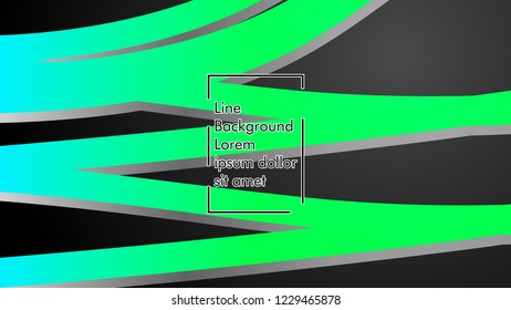 Abstract line wave background, design concept with color green blue