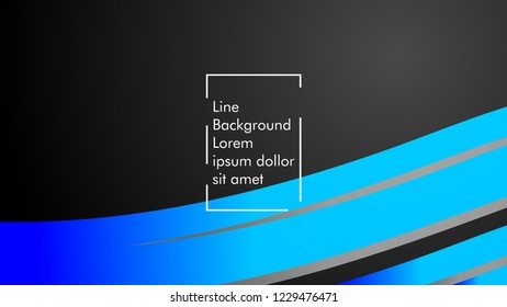 Abstract line wave background, design concept with color blue