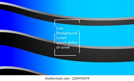 Abstract line wave background, design concept with color blue