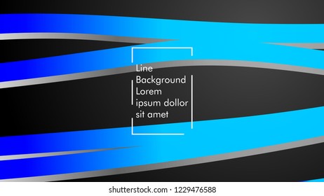 Abstract line wave background, design concept with color blue