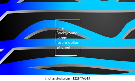 Abstract line wave background, design concept with color blue