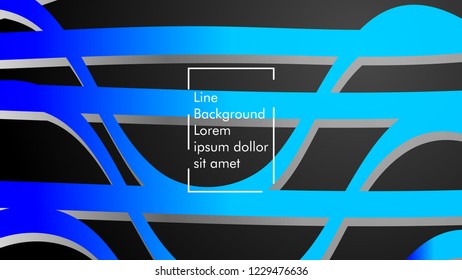 Abstract line wave background, design concept with color blue