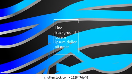 Abstract line wave background, design concept with color blue