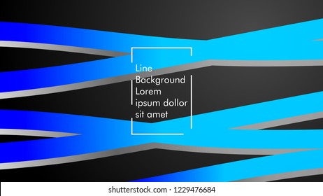Abstract line wave background, design concept with color blue