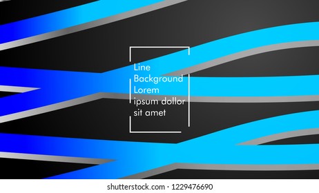 Abstract line wave background, design concept with color blue