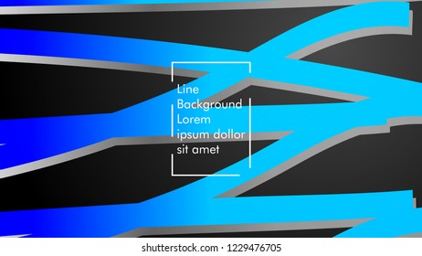 Abstract line wave background, design concept with color blue
