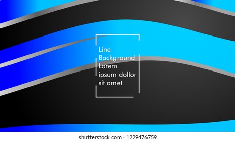 Abstract line wave background, design concept with color blue