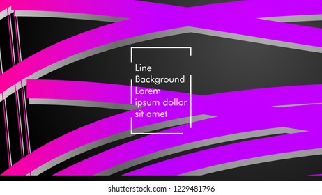Abstract line wave background, design concept with color gradient pink blue