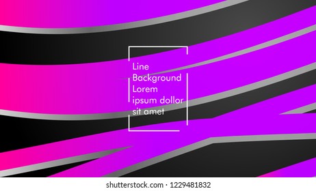 Abstract line wave background, design concept with color gradient pink blue