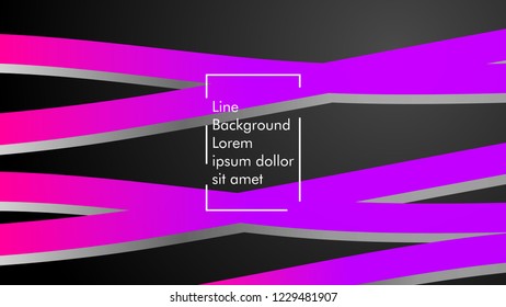 Abstract line wave background, design concept with color gradient pink blue