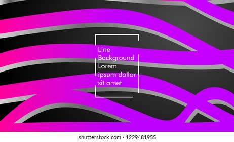 Abstract line wave background, design concept with color gradient pink blue
