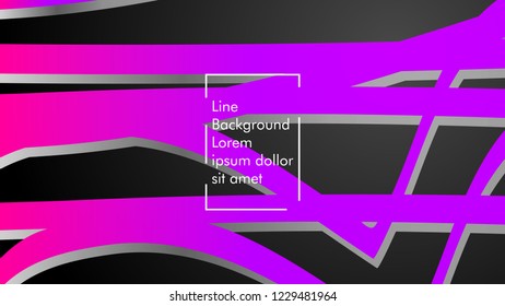 Abstract line wave background, design concept with color gradient pink blue