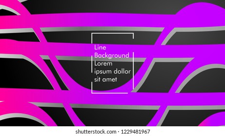 Abstract line wave background, design concept with color gradient pink blue