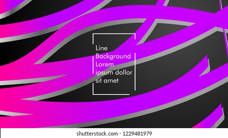 Abstract line wave background, design concept with color gradient pink blue