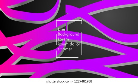 Abstract line wave background, design concept with color gradient pink blue