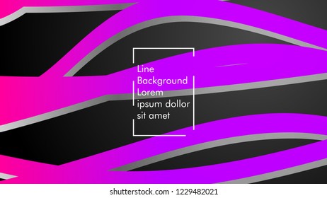 Abstract line wave background, design concept with color gradient pink blue