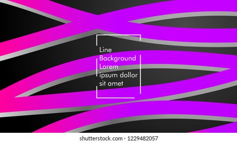 Abstract line wave background, design concept with color gradient pink blue