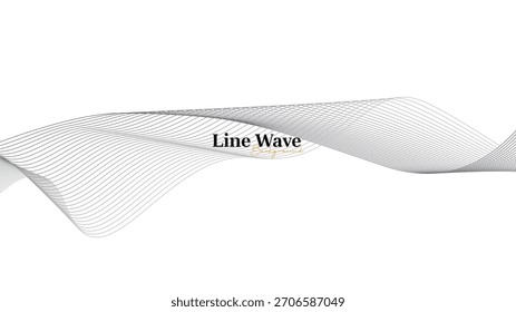 Fondo de onda de línea Abstractas en alineación central para diseño minimalista y diseño de Plantilla