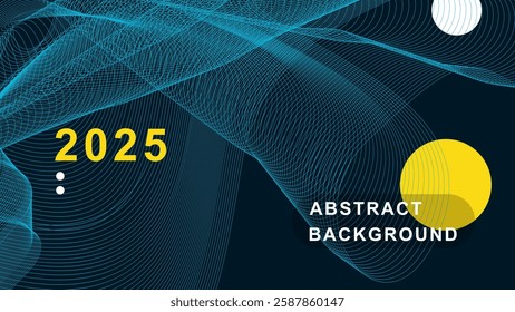 Abstract line wave background. wave technology background.