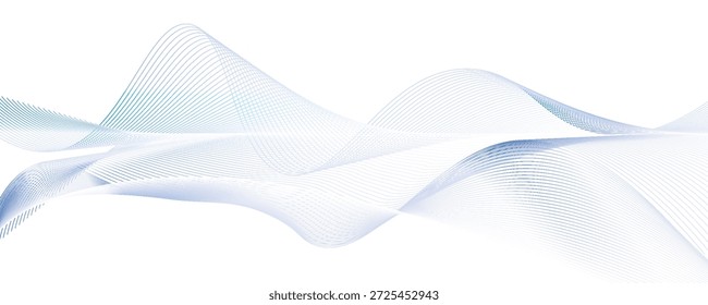 Abstract line wave banner design. illustration colorful wavy line on transparent background.