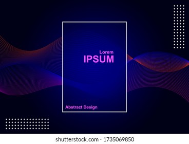 Abstract line wave blending with frame for text,gradient background