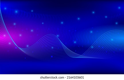 Abstract line wave blue background and light effect,Design element for technology, science, modern concept.