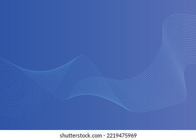 Resumen del fondo del degradado azul de la onda de línea. Fondo abstracto de línea ondulada colorida moderna
