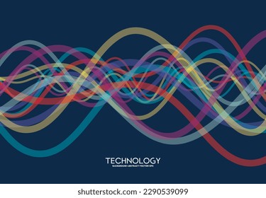 abstract line wave comunication soundwave technologybackground for advertisement product banner and label website template landingpage vector eps.