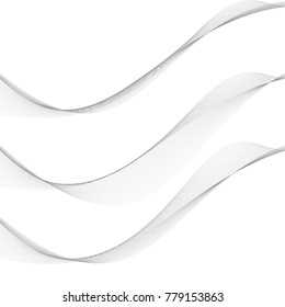 Abstract line wave element for design. Digital frequency track equalizer. Stylized line art background.Vector illustration.Wave with lines created using blend tool.Curved wavy line, smooth stripe