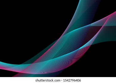 Abstract line wave flow technology background. Vector illustration design.