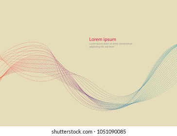 Abstract line wave. Futuristic. Wonderful background in gradian tone. Modern surface design style. Vector illustration. Packaging wrap paper. Banner, Poster, Cover, Pattern.