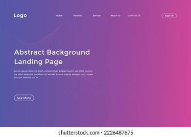 Abstract line wave gradient landing page. Modern colorful wavy line abstract landing page
