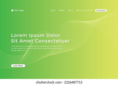 Abstract line wave gradient landing page. Modern colorful wavy line abstract landing page
