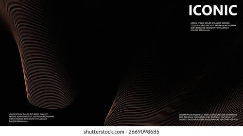 Vetor de plano de fundo do poster de gradiente de onda da linha abstrata. Capas abstratas mínimas. modelo de cobertura com formas geométricas de perspectiva vibrantes