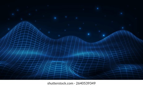 Abstract line wave hi-tech dynamic shape composition background