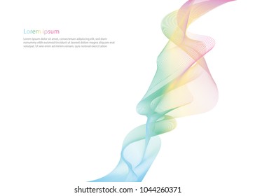 Abstract line wave holographic . Futuristic. Modern surface design style. Packaging wrap paper. Banner, greetings card, poster, pattern. 