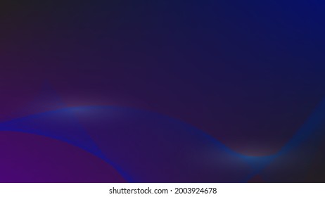 abstract line wave with lighting effect on blue gradient color background with copy space for technology and futuristic element design. vector illustration 