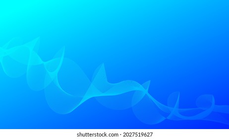 abstrakte Linienwelle mit Lichteffekt auf blauem Farbverlauf-Hintergrund mit Kopienraum für Technologie und futuristisches Elementdesign. Vektorgrafik