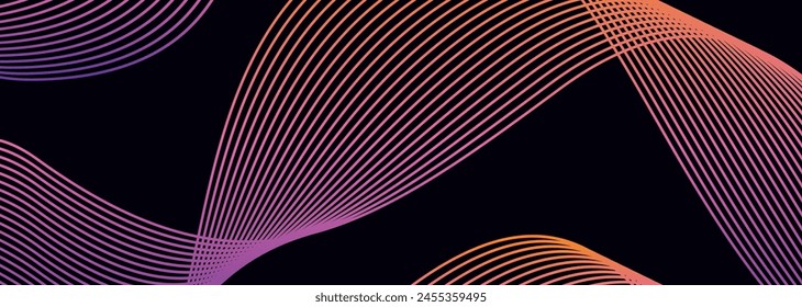 abstract line wave modern gradation background banner. technology theme, digital, futuristic design