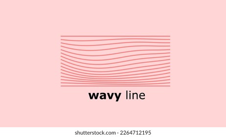 Abstract line wave on a pink isolated background isolated. Wavy line art pattern, Curved smooth modern design element. Suitable for decoration, business, cover design, poster, webdesign, print, banner