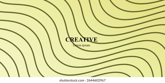 Onda de linha abstrata no fundo do gradiente de pêssego do pôr do sol. Elemento de design para cartaz, folheto e capa